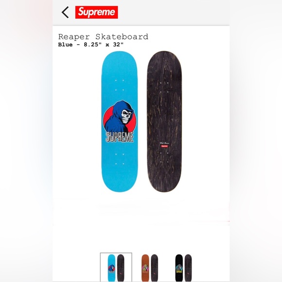 SUPREME Authentic NEW Reaper skateboard deck w/Sean Cliver artwork, plus sticker - Picture 6 of 14